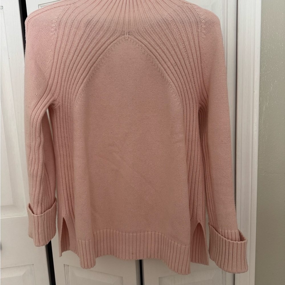Talbots Blush PinkCowl Neck Sweater with Ribbed Knit